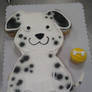 Dalmatian cupcake cake