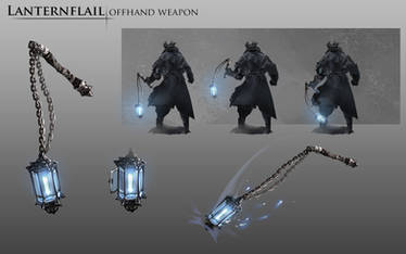 Bloodborne Fanart - Lanternflail weapon idea