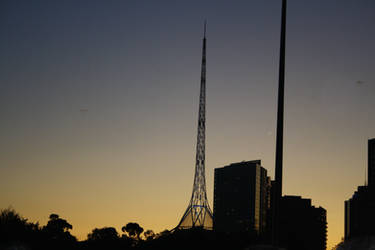 Sunset in Melbourne City