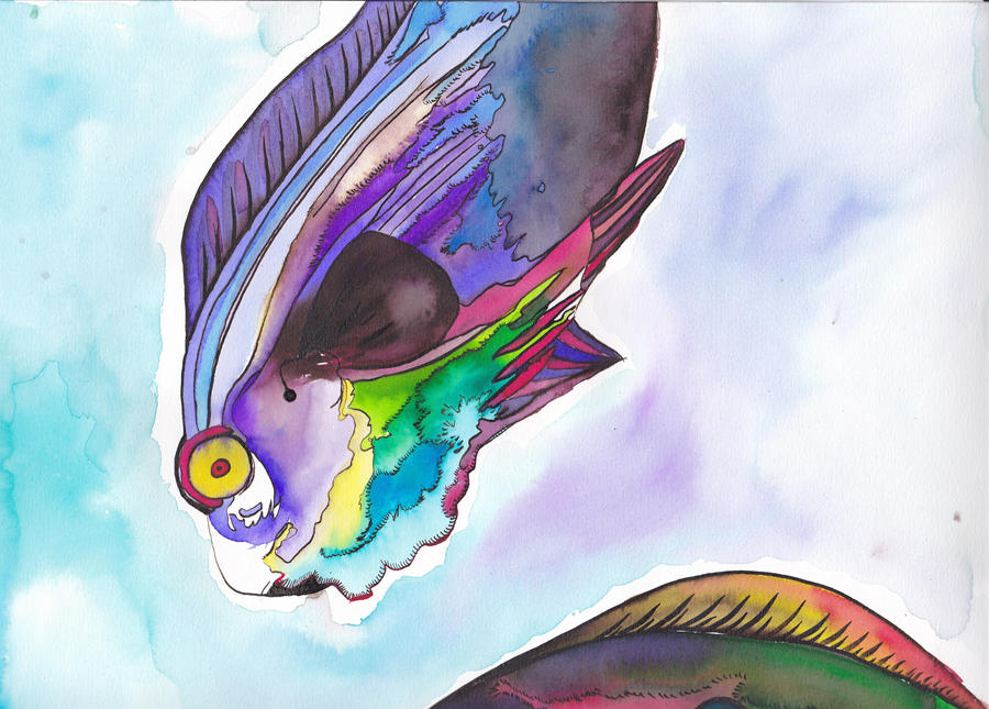 Ink Fishes by Deliriumxtremens on DeviantArt