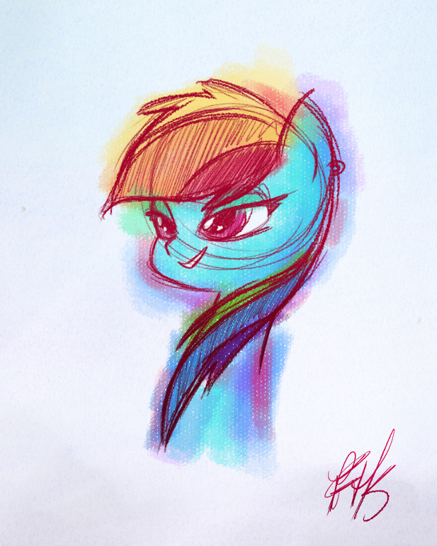 Rainbow Dash Color Sketch