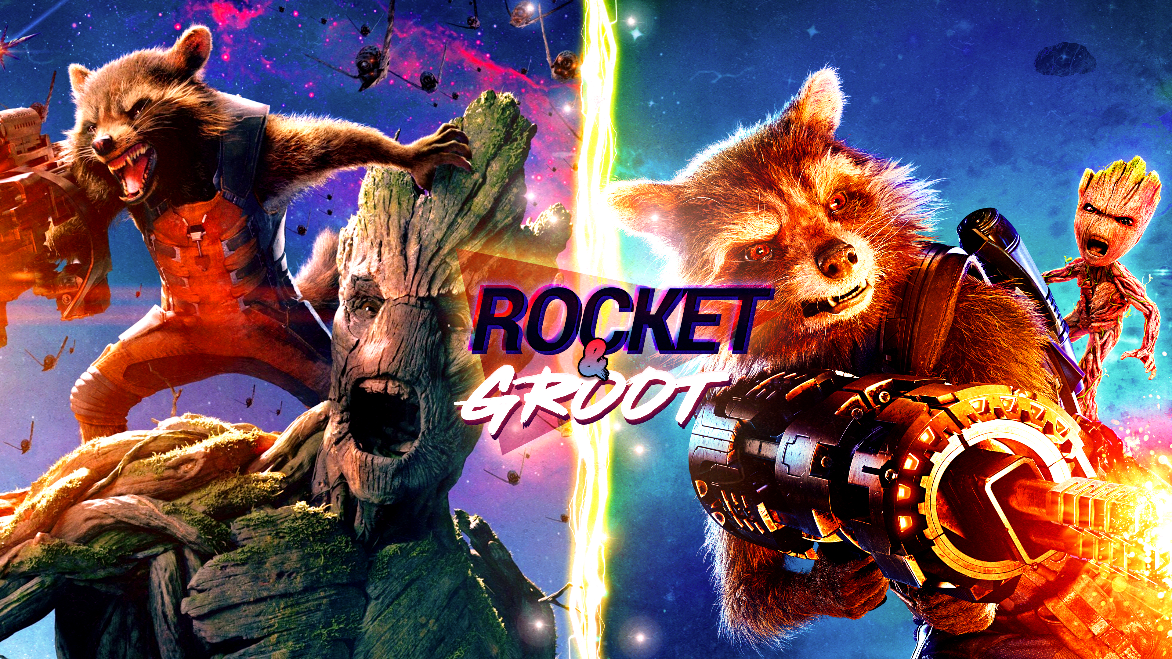 Rocket and Groot Wallpaper (4K) by Leafpenguins on DeviantArt Rocket and Groot Wallpaper (4K) by Leafpenguins on DeviantArt