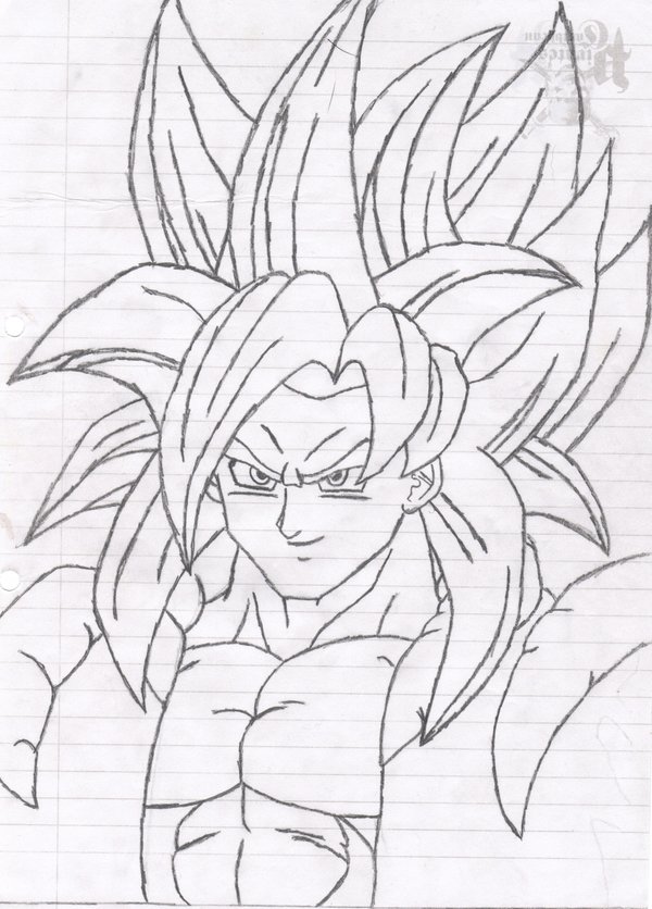 Gogeta SSJ4 - Line Art by Matthew25892 on DeviantArt