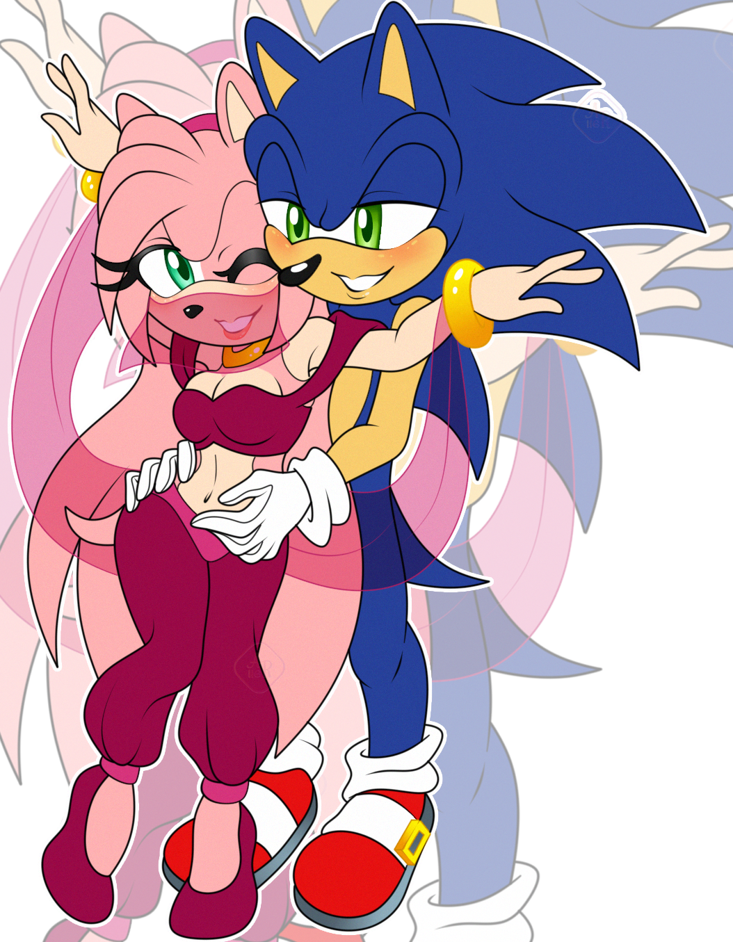 EMI. 🌸 on X: 😠😅 New colour palette test! ~ #sonicthehedgehog #myart  #digitalart #amyrose #sonamy #fanart #artistontwitter #ship #otp   / X