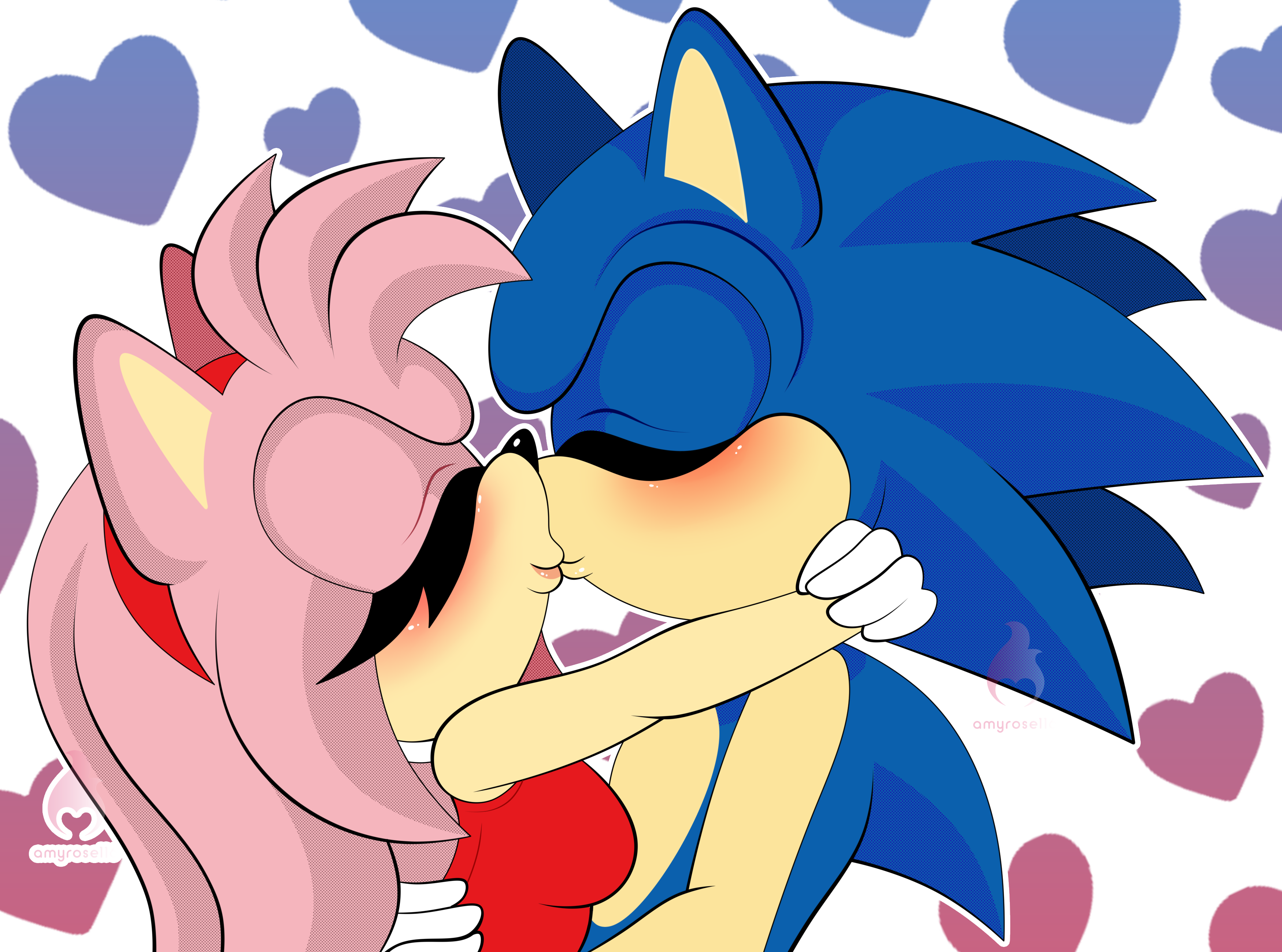 SonAmy:. A kiss of suprise by xXSunny-BlueXx on DeviantArt