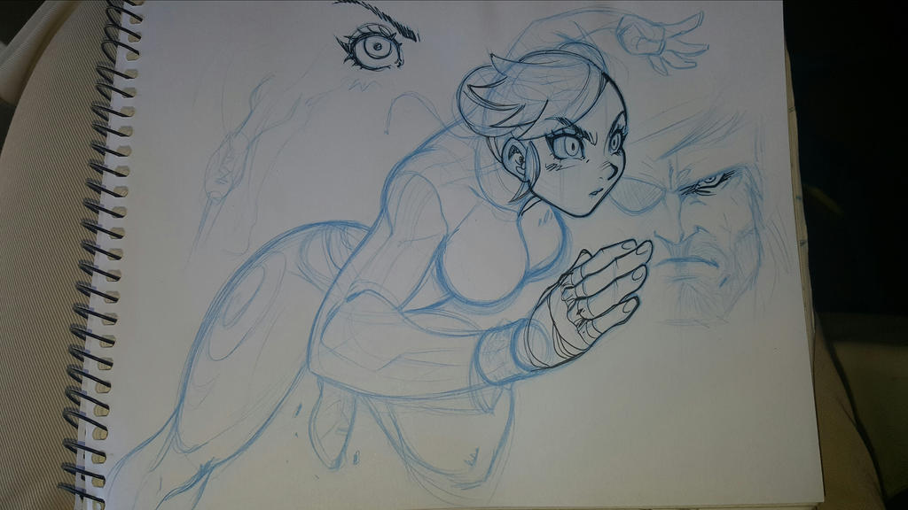 chunli vs sakura scketch panel 