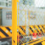 Yellow construction fence