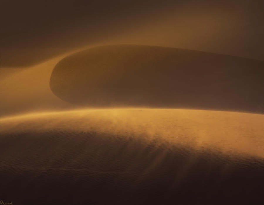 Sand blowing off dune by Recalibration