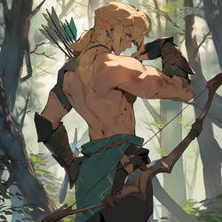 Link in Forest with a bow