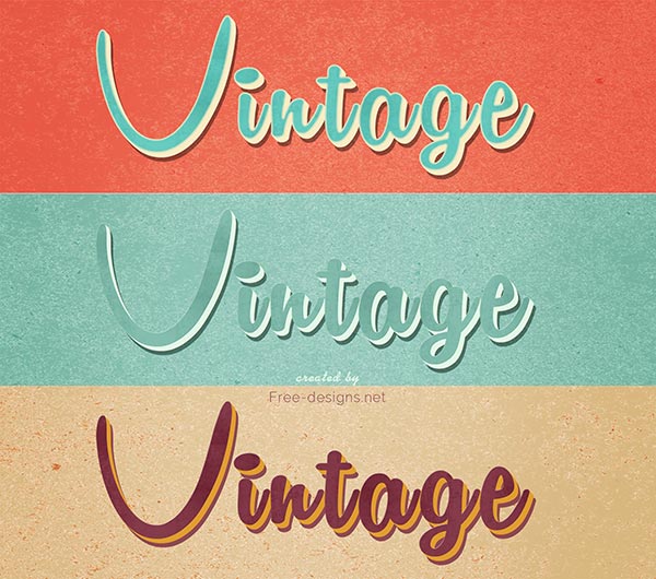 vintage text effects by free designs