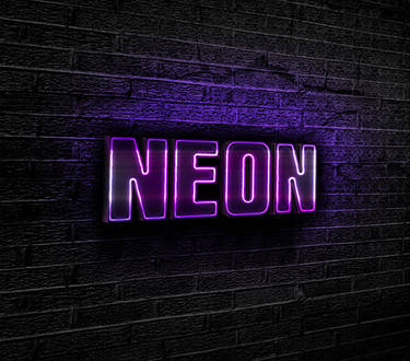 Purple neon text effect