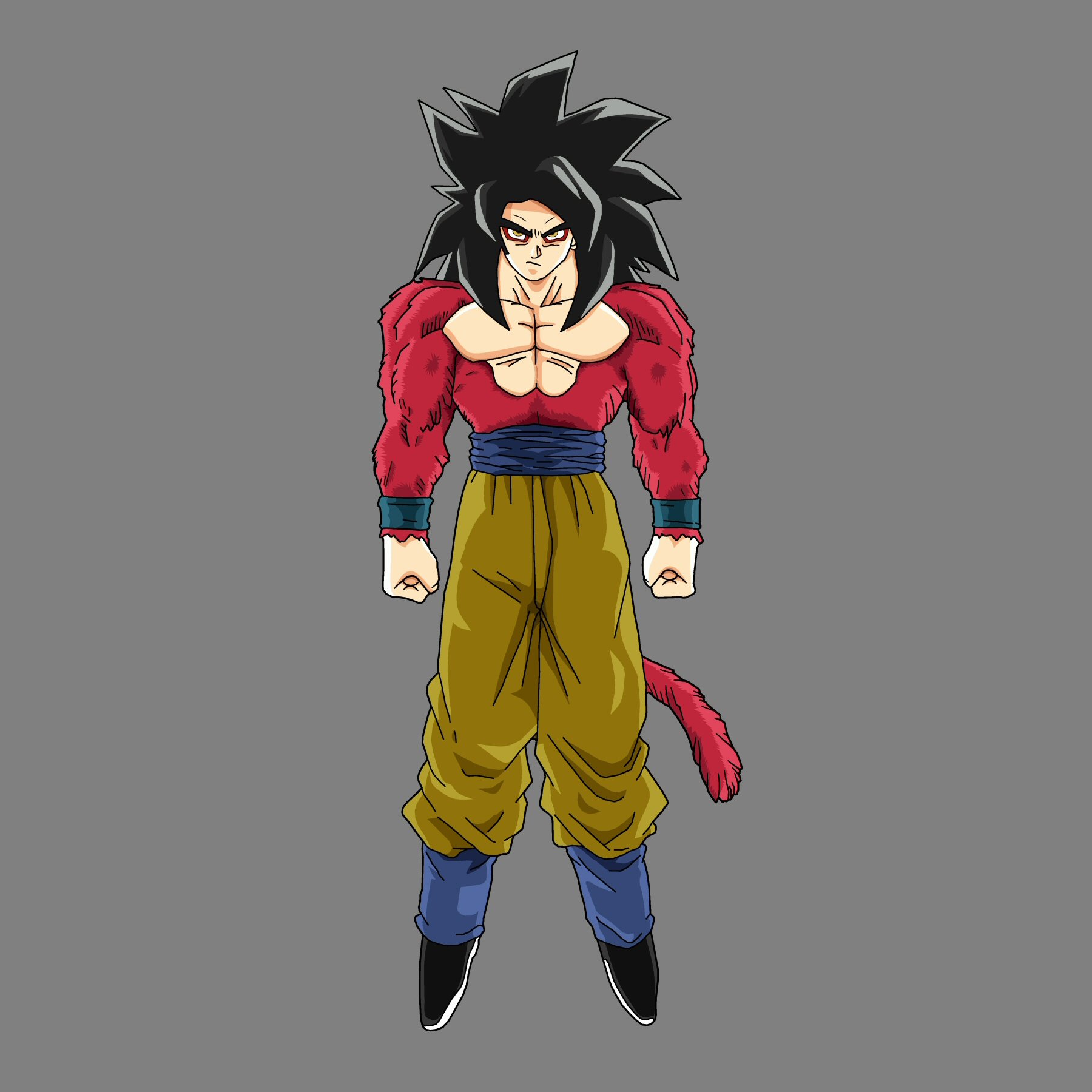 how to draw goku ssj4 full body