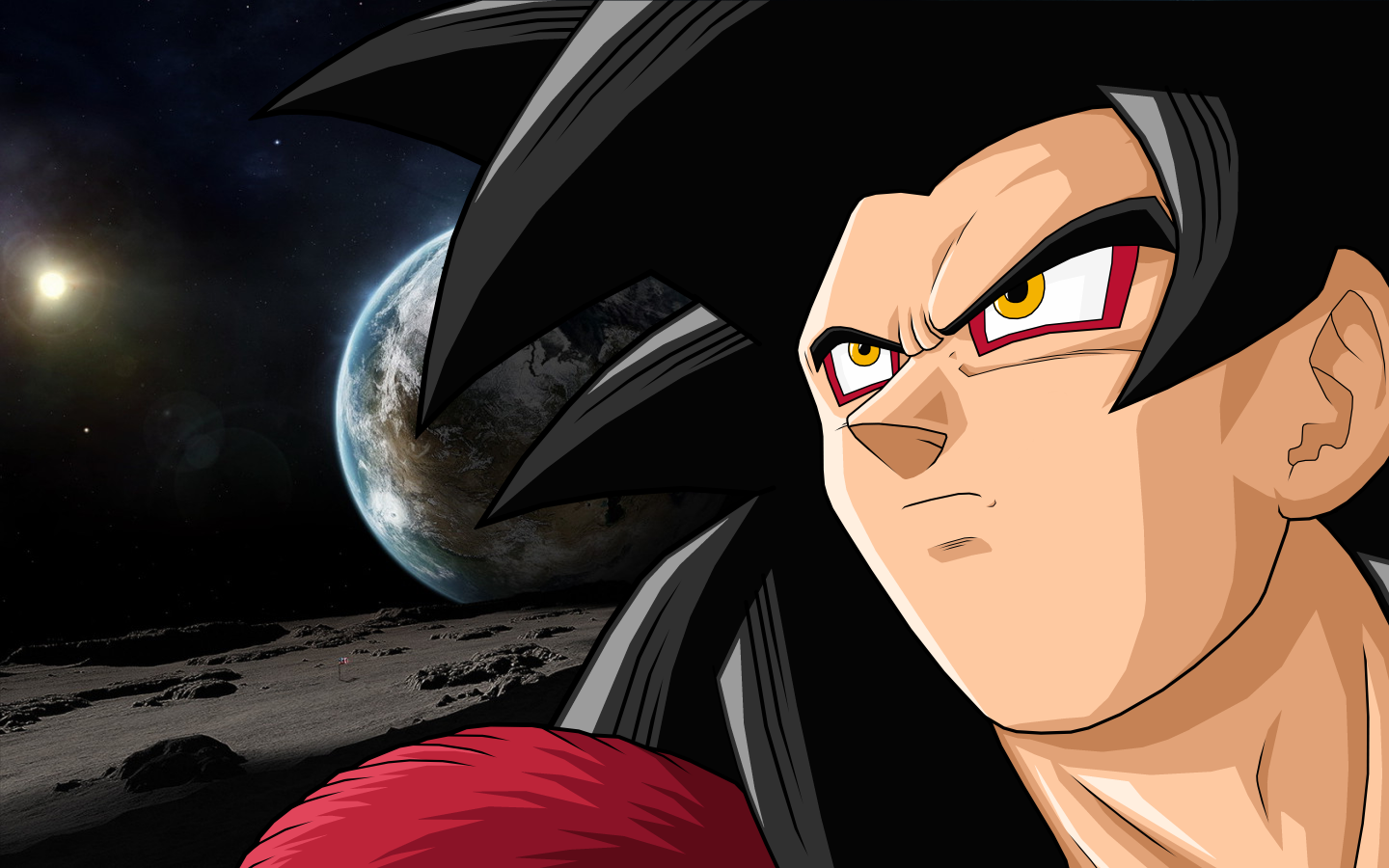 Goku SSJ4 On Moon