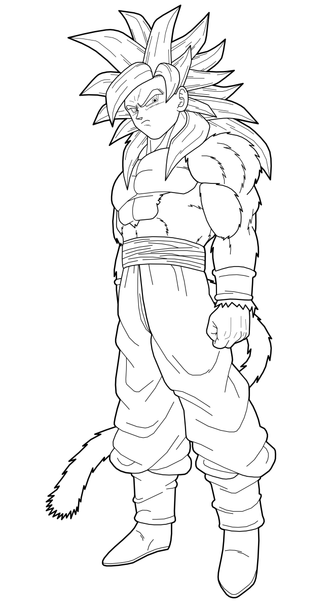 how to draw goku ssj4 full body