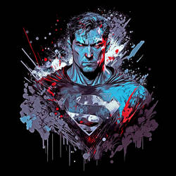 Splash Paint Superman Portrait