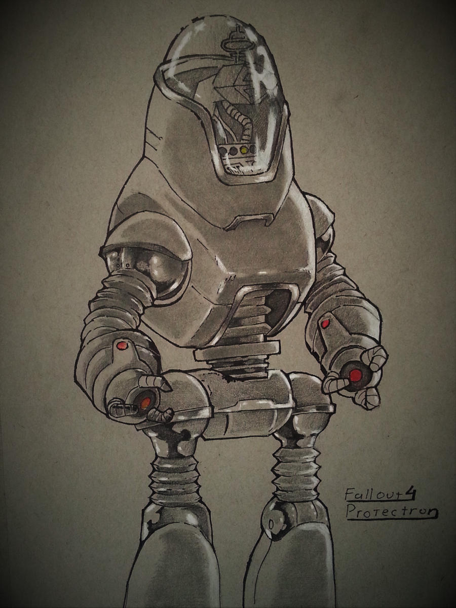 Protectron Sketch Fallout 4 Protectron by alphalifeform on DeviantArt