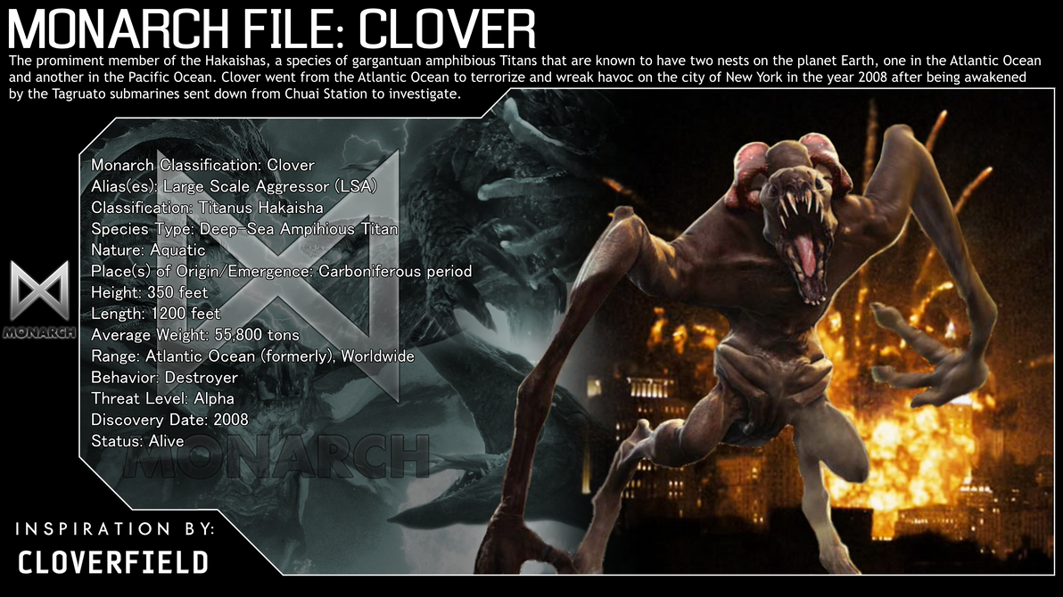 Monarch Files Monarch File - Clover (Cloverfield) by EvanVizuett on DeviantArt