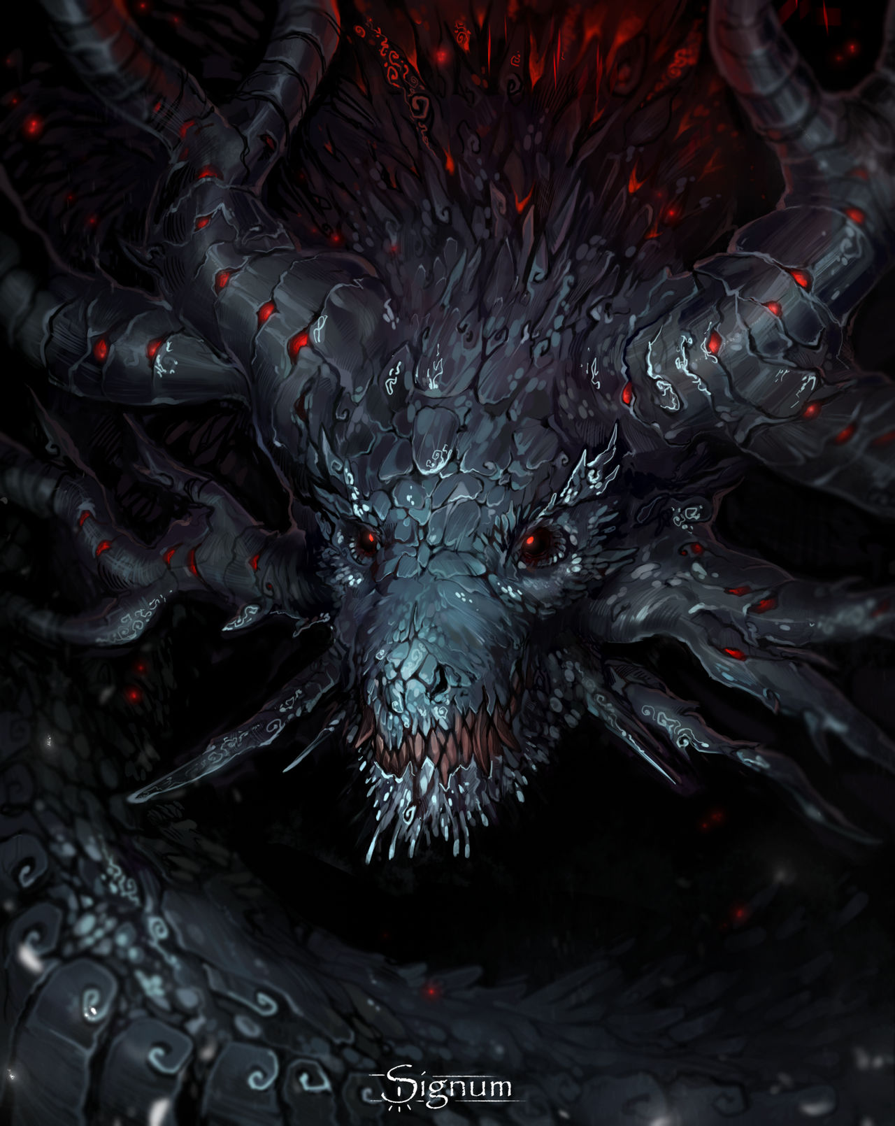 Ancalagon the Black, greatest of the winged dragons, and Morgoth his master  - by Çağlayan (skyrace) : r/lotr