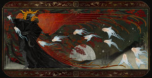 procession of celestial beings
