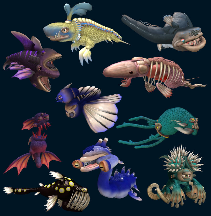 Creatures of sonaria monster kaiju animal. Spore Морское чудище. Spore морской монстр. Морской зверь Spore. Spore монстры.