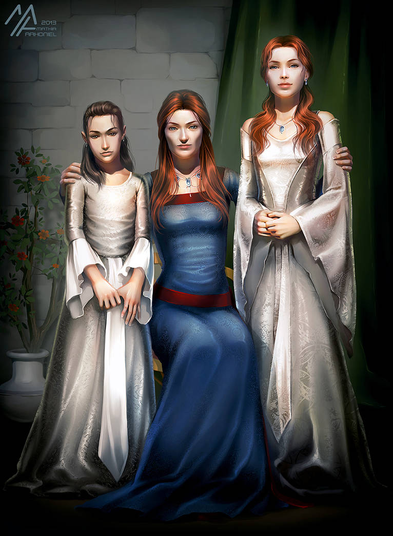 asoiaf: Arya, Catelyn, Sansa by MathiaArkoniel