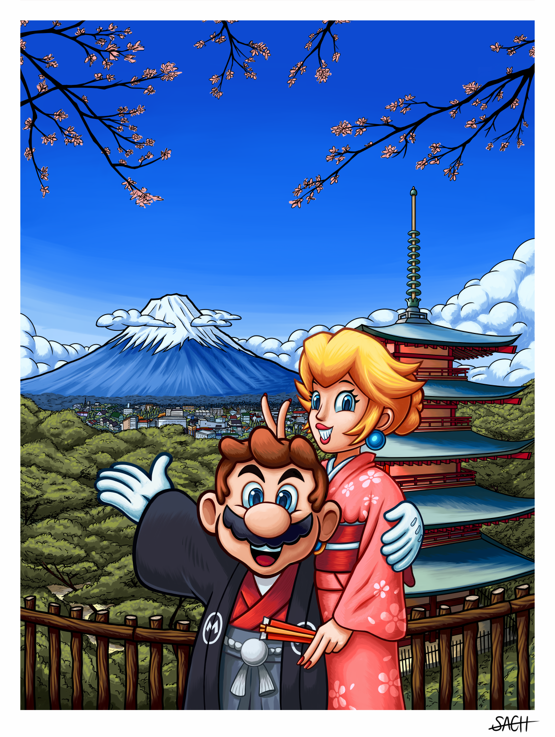 Fafa Mario Mario and Peach on vacation by SACHartworks on DeviantArt