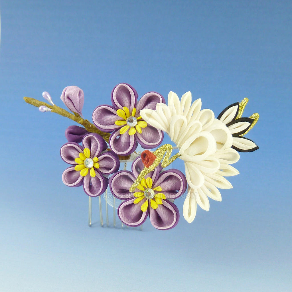 Purple Flowers Crane