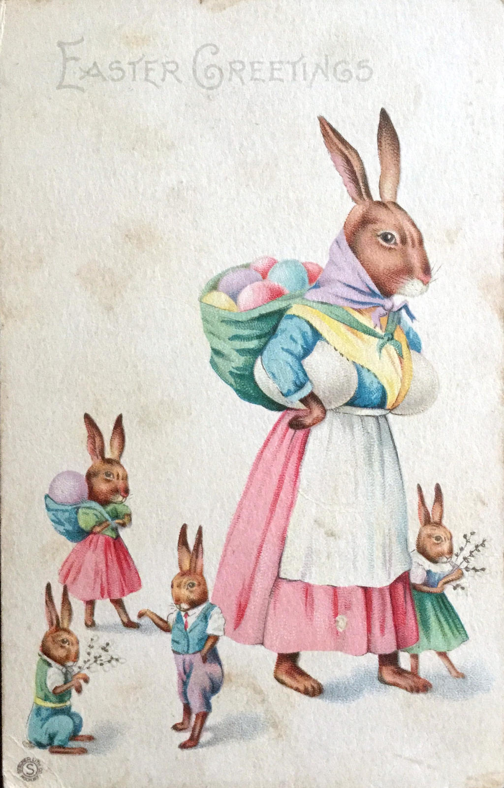 Mama Easter Rabbit and Children