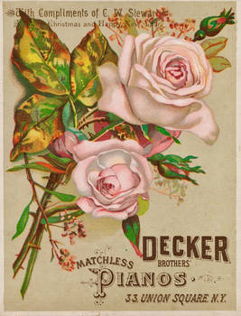 Victorian Advertising - Decker Bros. Pianos - NYC