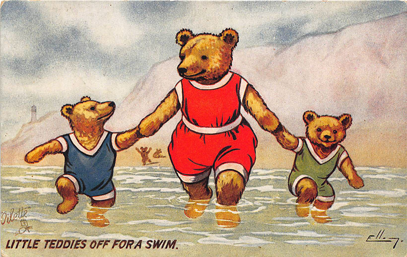 Little Teddies Off For a Swim