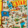 Mid-Century Map Postcard - Utah
