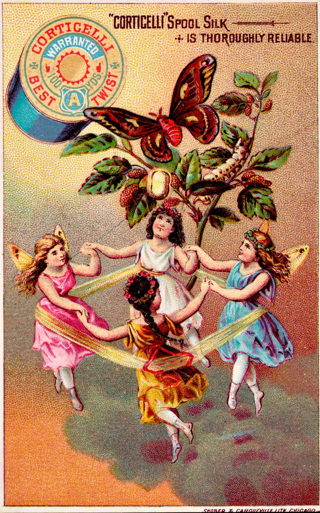 Victorian Advertising - Butterfly Fairy Circle