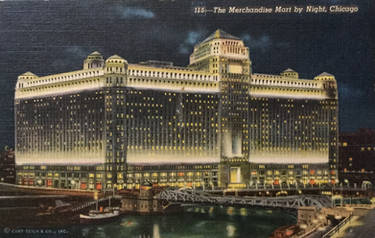 Night Scene Postcards - Chicago Merchandise Mart