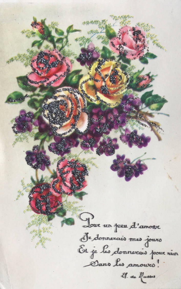 Doux Sentiments Floraux - Roses et Violettes by Yesterdays-Paper on ...