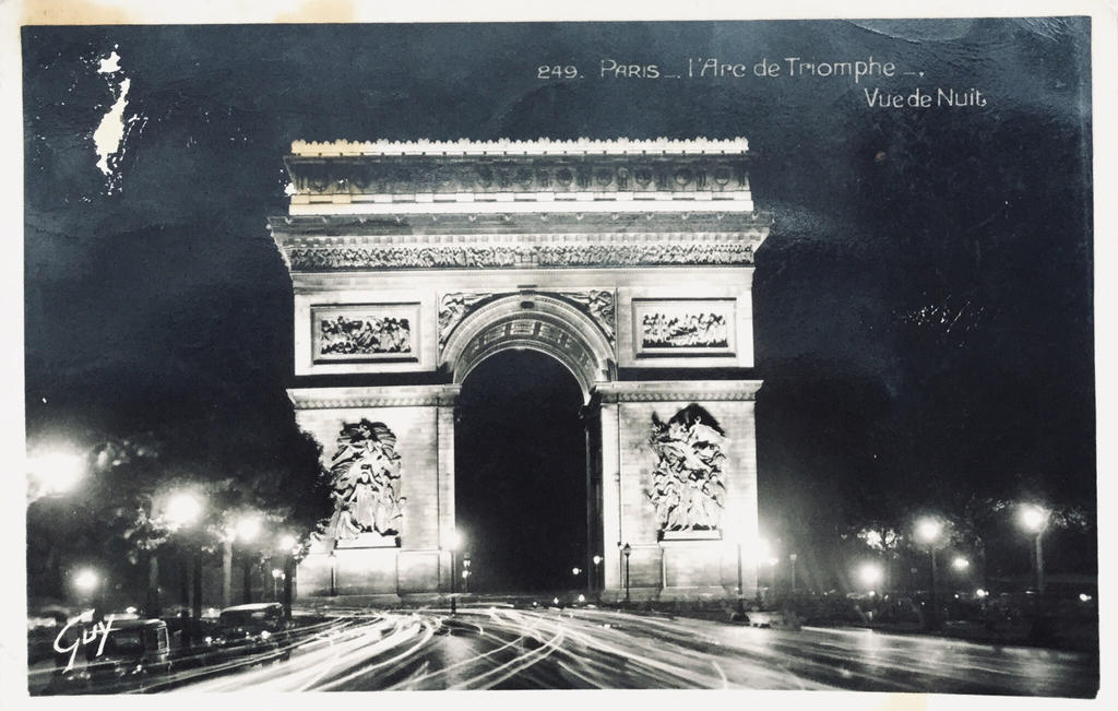 Night Scene Postcards - Arc de Triomphe, Paris by Yesterdays-Paper on ...