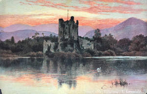 Vintage Europe - Sunset on Ross Castle, Killarney