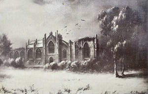 Vintage UK - Melrose Abbey, Winter by Yesterdays-Paper