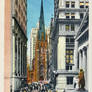 Vintage New York - Wall St. and Trinity Church