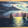 Night Scene Postcards - Sailing By Moon Light