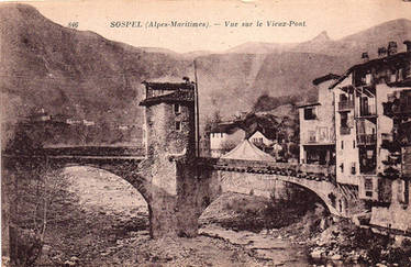 Vintage France - The Old Bridge, Sospel