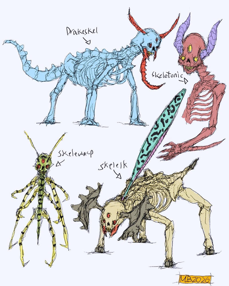 Skeleton Monster Types Skeleton Beasts by cosmichael on DeviantArt