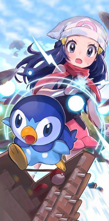 dawn and piplup (pokemon and 2 more) drawn by echizen_(n_fns17)