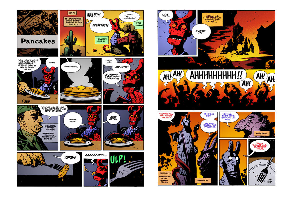 Hellboy's Menu Hellboy Pancakes by Mike Mignola by DrDoom1081 on DeviantArt