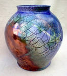 Lunar Eclipse raku pottery jar by anubistj