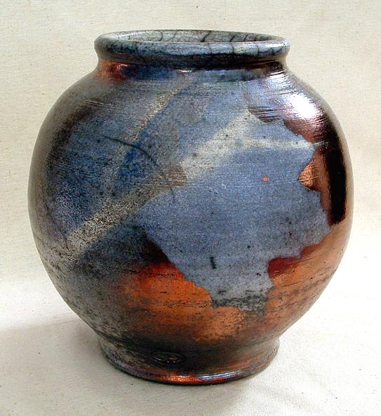 Azur Relections raku pottery