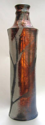 Tall Raku Bottle pottery