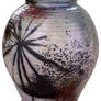 Fire Palm raku-fired jar