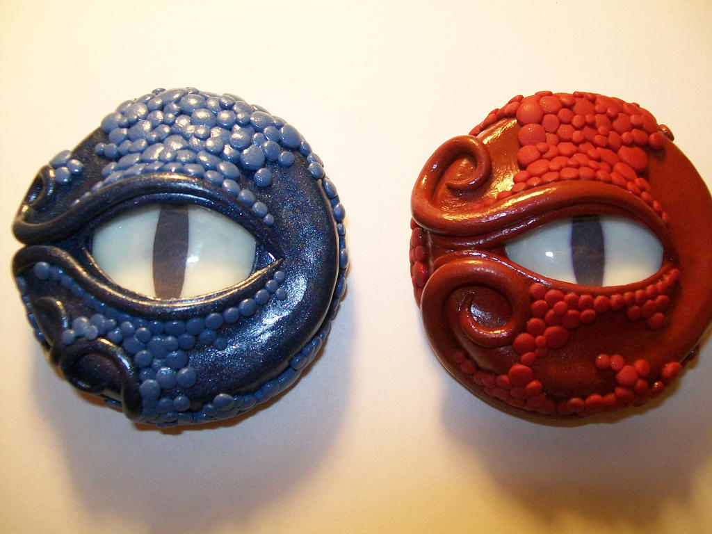 Blue and Red Dragon Jar Lids