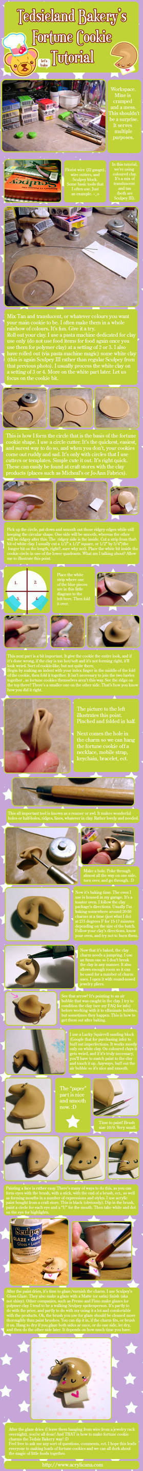 Fortune Cookie Charm Tutorial by tedsie