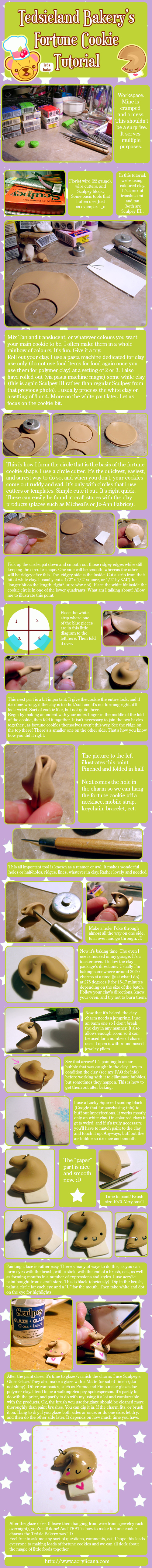 Fortune Cookie Charm Tutorial by tedsie